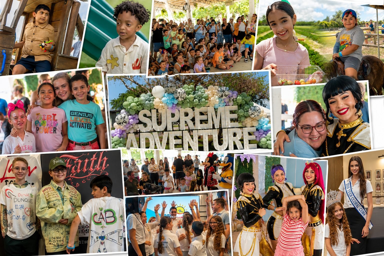 Children and families at Supreme Twins Foundation community events